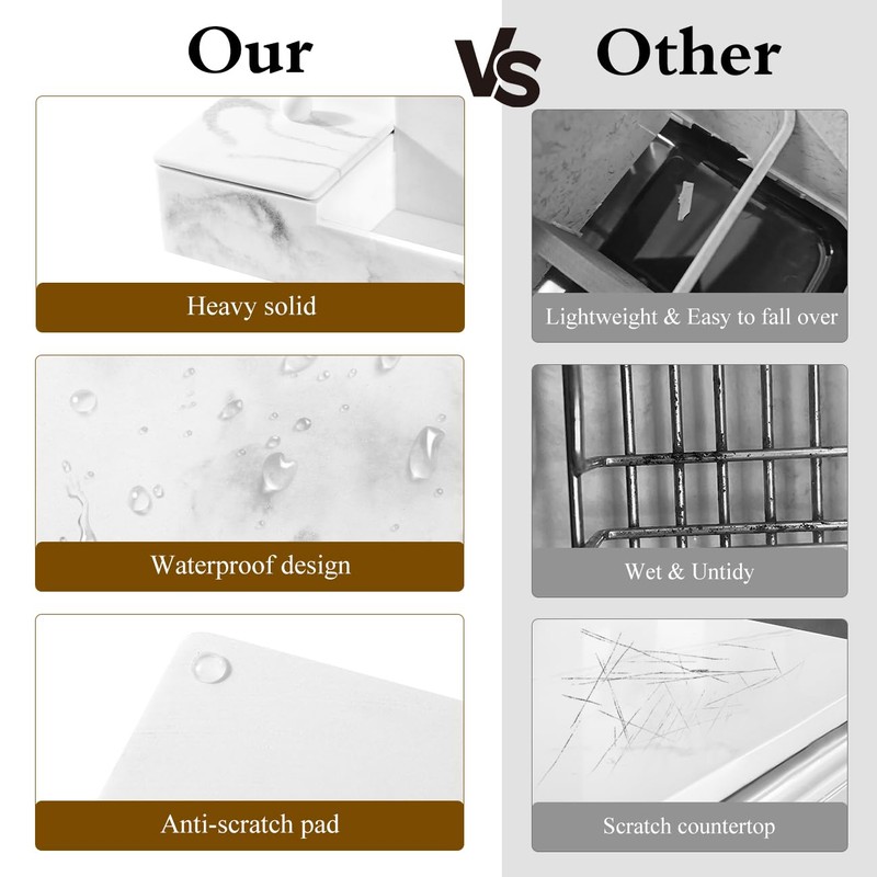 Luxspire Bathroom Counter Organizer, Marble Toothbrush Holder for Bathroom 6