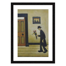 Greetingles Lowry-Style Framed Print. Beautiful Black Ash Frame. Various Designs (Lowry, Flower Delivery Man)