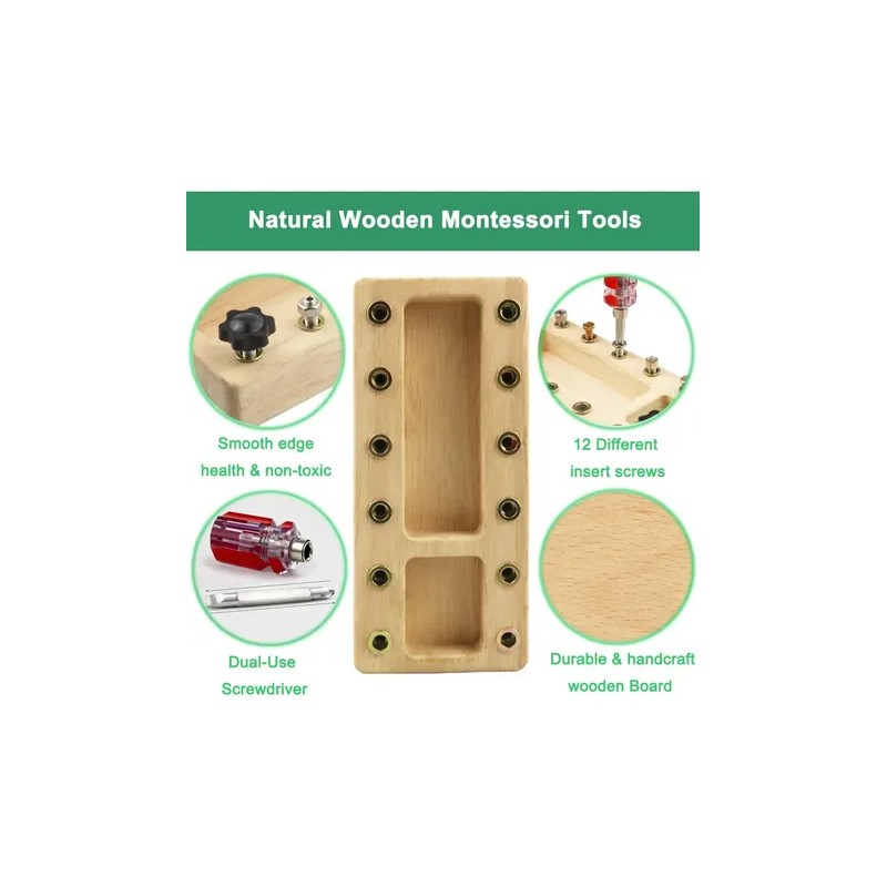 Juego De Tablero Montessori Con Destornillador Para Niños