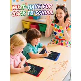 12 Pack LCD Writing Tablet for Kids - 8.5in Colorful Drawing Tablet Pad for 3 4 5 6 7 8 Kids Back to School Gifts, Reusable Doodle Board for Boys Girls Classroom Prizes Party Favor Travel Toys