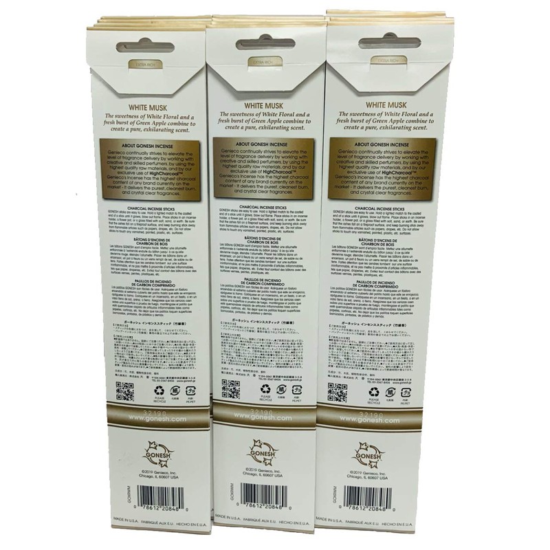 Gonesh White Musk Incense Sticks Total 240sticks