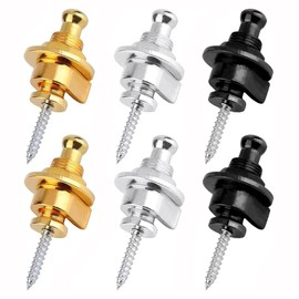 Bestgle 6Pcs Guitar Strap Locks, Round Head Design Guitar Strap Buttons Security Quick Release Guitar Straplocks Electric Acoustic Guitar Bass Replacement