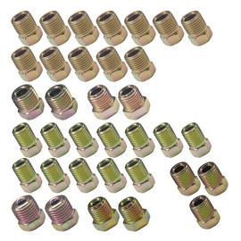 35PCS Brake Line Fittings Assortment, Rustproof Threads Brake Line Nuts Kit, Invert Flare Fittings for 3/16"(19 Fittings) and 1/4" (16 Fittings) Brake Line Tube (35PCS-3/16''&1/4'')