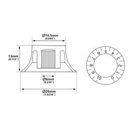 Banworks Electric Guitar Control Knobs 2 Tone 2 Volume '50s Style Knobs Metric 6mm (15/64") 18-Spline Bell Knobs for Epiphone Les Paul LP SG Electric Guitars Pack of 4 JT/XN-01 White + Golden Number