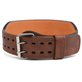 Leather Weight Lifting Belt, Men Belt for Gym Weight Belt Lumbar Back Support Powerlifting Weightlifting Heavy Duty Workout Training Strength Training Fitness (Brown-L)