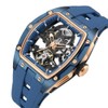 Luxury Automatic Mechanical Skeleton Watch, 42x53mm Alloy Case, Luminescent Hands,