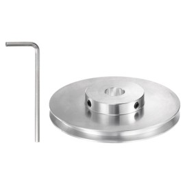 HARFINGTON V-Type Pulley 15mm Bore 100mm Outer Dia Single Groove Aluminum Alloy for 6mm PU Round Belt Motor Shaft Drilling Machine with Installations