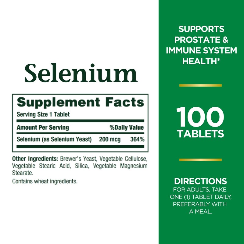 Nature's Bounty Selenium, Supports Prostate and Immune System Health, 200