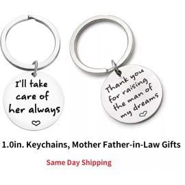 Vadaka Father’s Day Gifts Jewelry Keychain Mother Father in Law Keychain Mothers Day