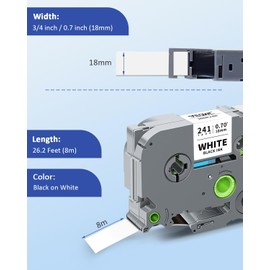 Tze Color Label Maker Tape Compatible for Brother 18mm P Touch TZe-141 TZe-241 TZe441 TZe-541 TZe-641 TZe-741 Label Tape 3/4 Tz Refill for P-Touch PT-D410 PT-D600 PT-D400 PT-D400AD PT-2700 PT-1880