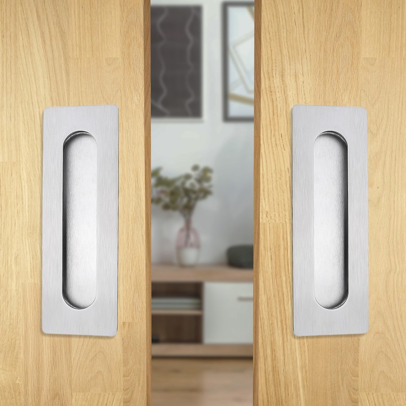 Malimali 2 Pack Stainless Steel Recessed Sliding Handles, 180mm Flush
