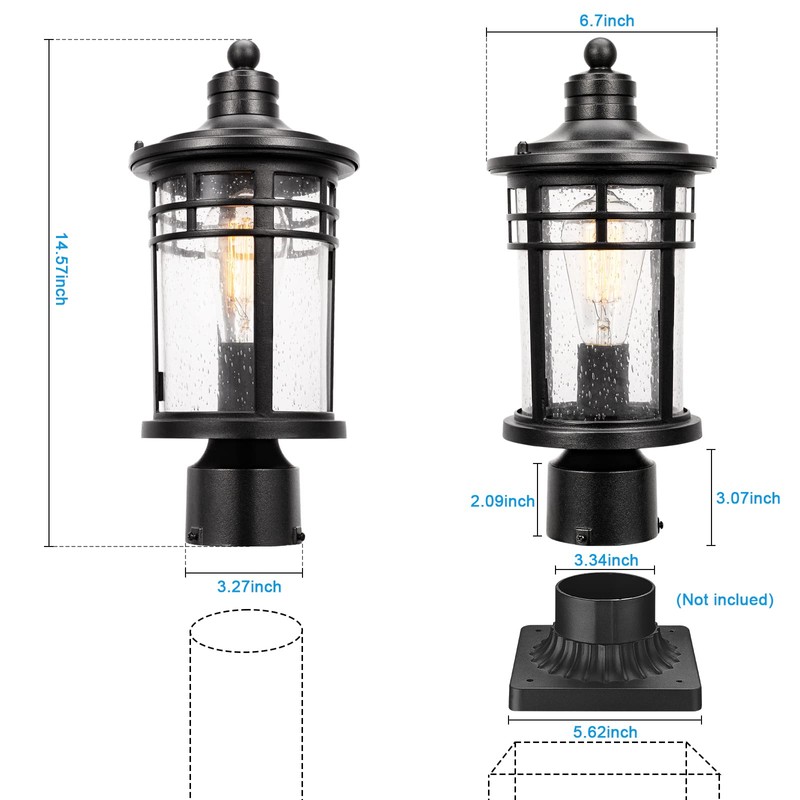 Darkaway Outdoor Post Lights Lamp Posts Outdoor Lighting, Waterproof Aluminum