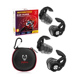 Softvox Motorcycle Earplugs, Wind Noise Reduction - Moto Hearing Protection, Reusable Ear Plugs for Motorbike, Motorsports, Touring, Racing, Riding - 2 Sizes, 27dB Noise Reduction Earbuds