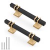 Lepatape 25 Pack 3 Inch Black and Gold Cabinet Pulls