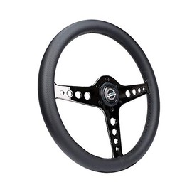 NRG Innovations NRG-ST-034BC-PR Light Weight Gaming Steering Wheel: Driftz- Made with Perforated Leather, Light Weight Composits and Black Chrome Spoke with Holes