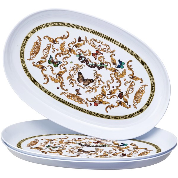 SILVER SPOONS Butterfly Garden Serving Trays (3 PC) Disposable Platters