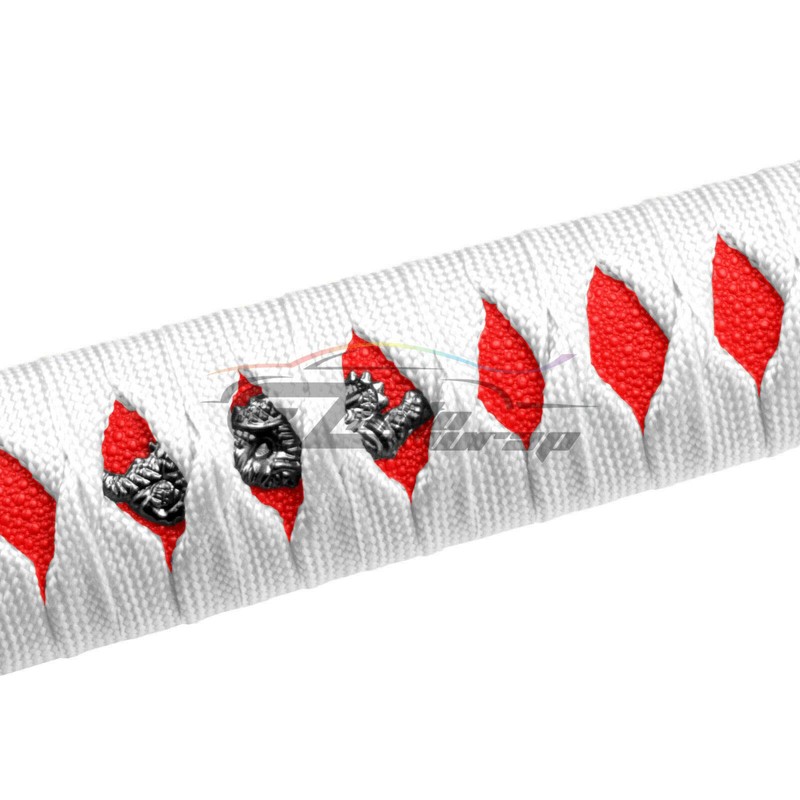 Samurai Sword White Red Shift Knob Shifter Alloy Katana Adapters