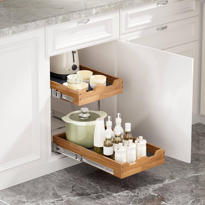 OCG Pull Out Drawers For Cabinets 14"W x 21"D, 2