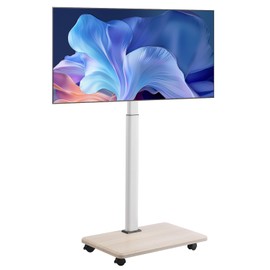 VEVOR Rolling TV Stand, Mobile TV Cart for 32-70 Inch Screens, 25° Left-Right Rotation and Height Adjustable TV Mount on Wheels, Holds up to 99 lbs for Corner, Bedroom, Outdoor, Max VESA 600x400mm