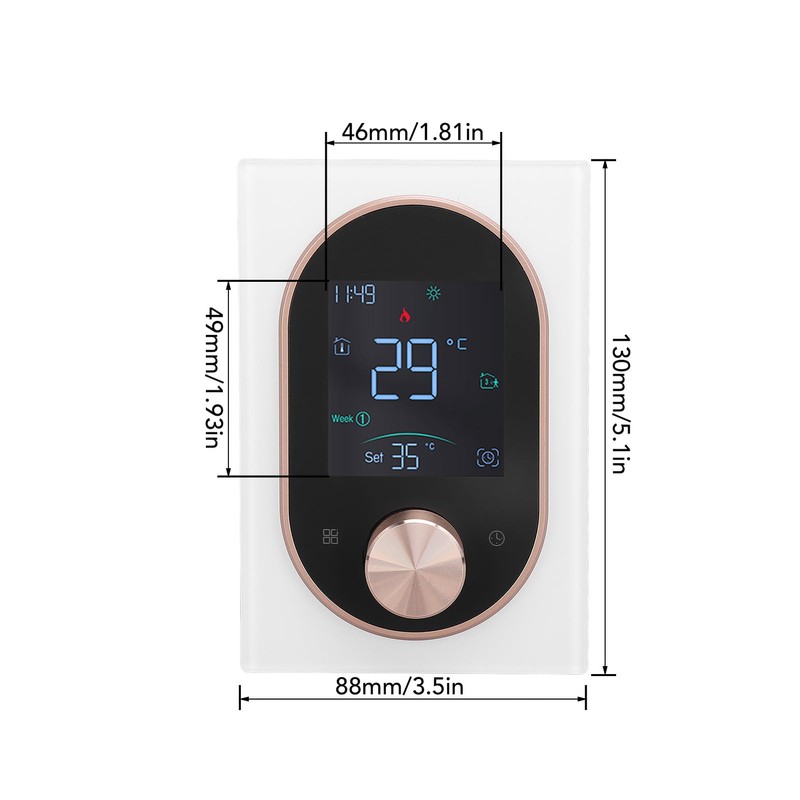 Smart Color Thermostat for Electric Heater LCD Programmable Touchscreen Control