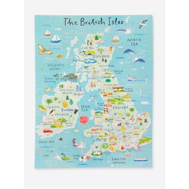 Talking Tables PUZZ-MAP-UK 1000 Piece Blue UK Map British Isles Puzzle & Poster | Illustrated | UK Landmarks Travel | Rainy Day, Home Activities, Birthday Gift