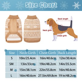 BINGPET Hjumarayan Dog Jumper, Dog Jumper Small Dog, Ultra Soft Thermal Winter Warm Puppy Sweatshirt, Pet Christmas Jumper, Pet Jumper - Beige, L