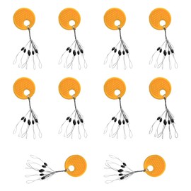 GroveEss 60 PCS Oval Float Stops,Durable Small Rubber Fishing Rigs Line Stops, 6 in 1 Black Fishing Rigs Line Stops,Fishing Rigs Leader Fishing Ledgers Accessories
