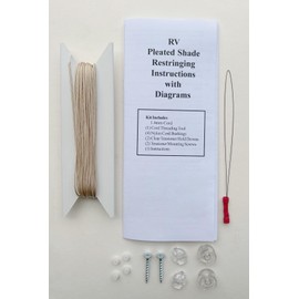 50 ft Tan Cord RV Pleated Shade Restring Kit - Record - Blind - Motorhome - Day Night (Tan = Cord Color)