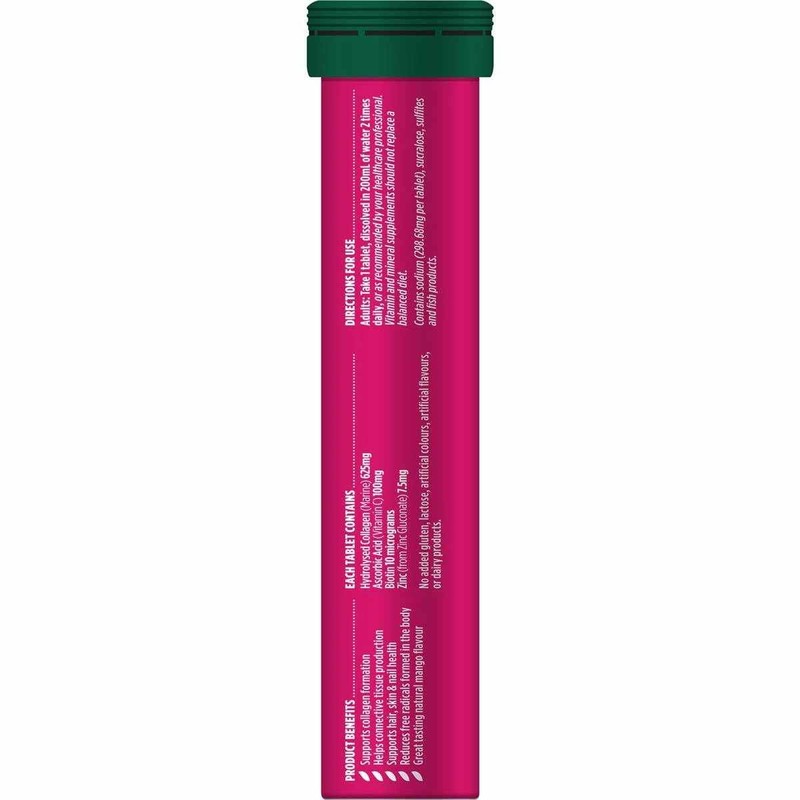 Nature's Own Magnesium + Skin Support Effervescent with Collagen, Biotin,