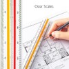 Belegao 1 PCS 30cm Scale Ruler Architect, Plastic Triangular Ruler
