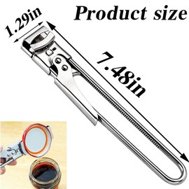 Jar Opener,Adjustable Non-Slip Multifunctional Stainless Steel Can Opener,Multi Opener Set with Jar Opener Gripper Pad and Bottle Opener Keychain