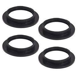 DBOO 4 Pcs Plastic Lamp Shade Reducer Ring Converter E27 / E14 Lamp Holder Twist Lock Socket Replacement Ring Plastic Screw Bulbs Lamp Lampshade Fitting Washer Adapter Ring (E27, Black)