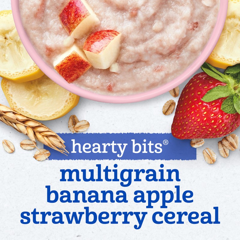 Gerber Toddler Food, Multigrain Banana Apple Strawberry Cereal, 8g Whole