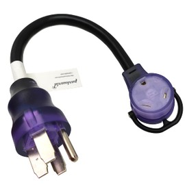 Parkworld 63470 RV 50 amp to 30 amp Adapter Cord, NEMA 14-50P Straight Male to TT-30R Female with Lighted and Handle 1.5FT