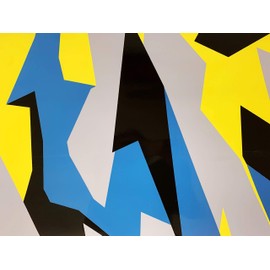 Camo Camouflage Vinyl Film Wrap Decal Air Bubble Free Yellow Black Gray Blue + Free Tool Kit (12" x 60" / 1FT x 5FT)