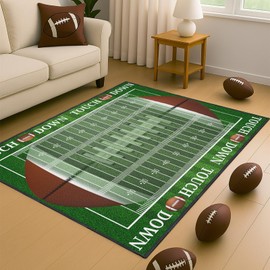 Football Rug for Boys Bedroom,3'x5' Non-Slip Football Field Rugs,Sports Rug for Boys Room and Lving Room Decor