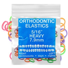Neon Non-Latex 100 counts Intraoral Elastic Bands Orthodontic Elastics Dental Rubber Bands Made in US Heavy 5/16'', Neon