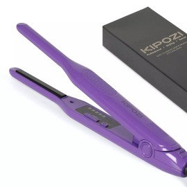 KIPOZI 3/10" Small Pencil Flat Iron Curling Straightener for Short Hair Pixie Cut Bangs