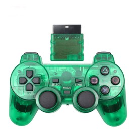 Wireless Gamepad Transparent Sensitive 2.4G Dual Vibration Gamepad Controller for Game Accessories Green