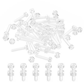 PATIKIL M3x15mm Clear Acrylic Screws and Hex Nuts Kit, 30 Set PC Plastic Phillips Round Head Bolts for Machine Accessories, Transparent