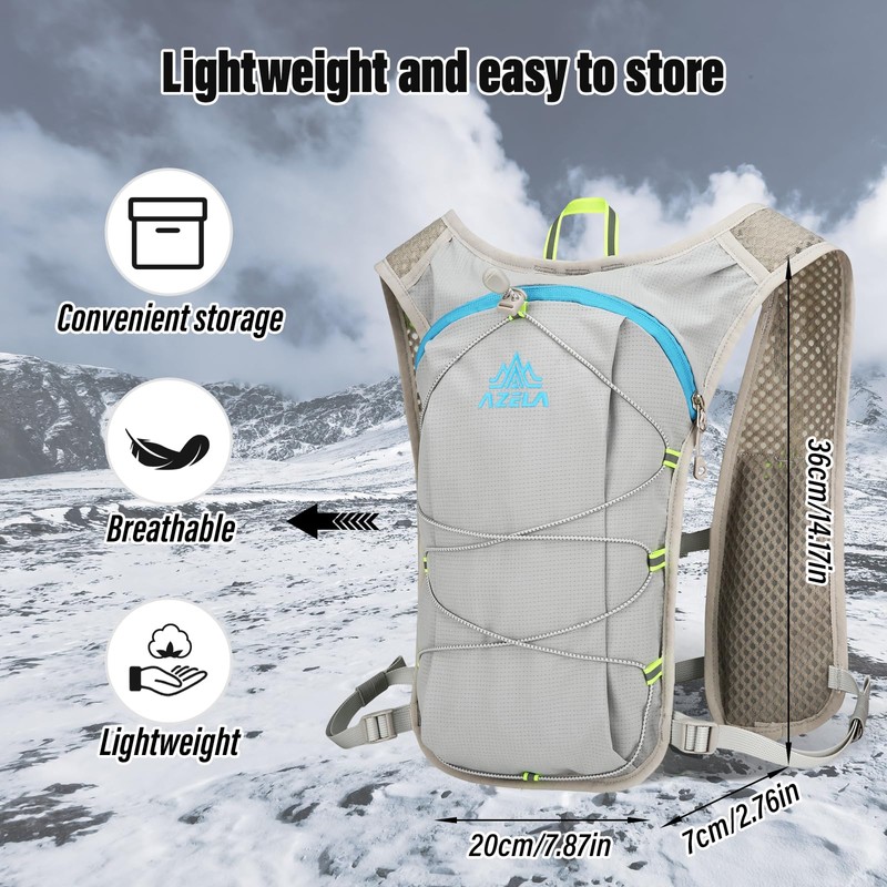 Sahunfri Running Backpack, Lightweight Running Vest with Reflective Strips, Large