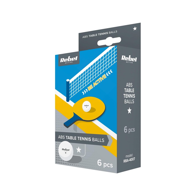 Rebel RBA-4007 Table Tennis Ball Set of 6 Material ABS