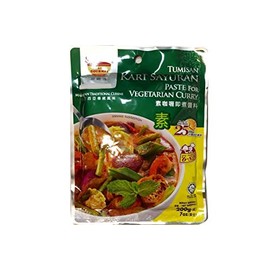 Tean's Gourmet Malaysian Traditional Cuisine Tumisan Kari Sayuran Paste for vegetarian curry 田师傅素咖喱酱 7oz - total of 6 unitsL8
