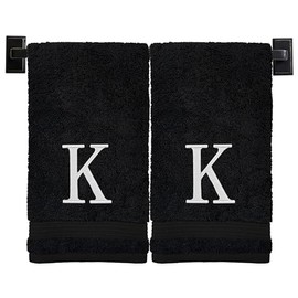 Monogrammed Hand Towels - Set of 2 - Genuine Turkish Towels - Choose Letter, Color & Modern Monogram