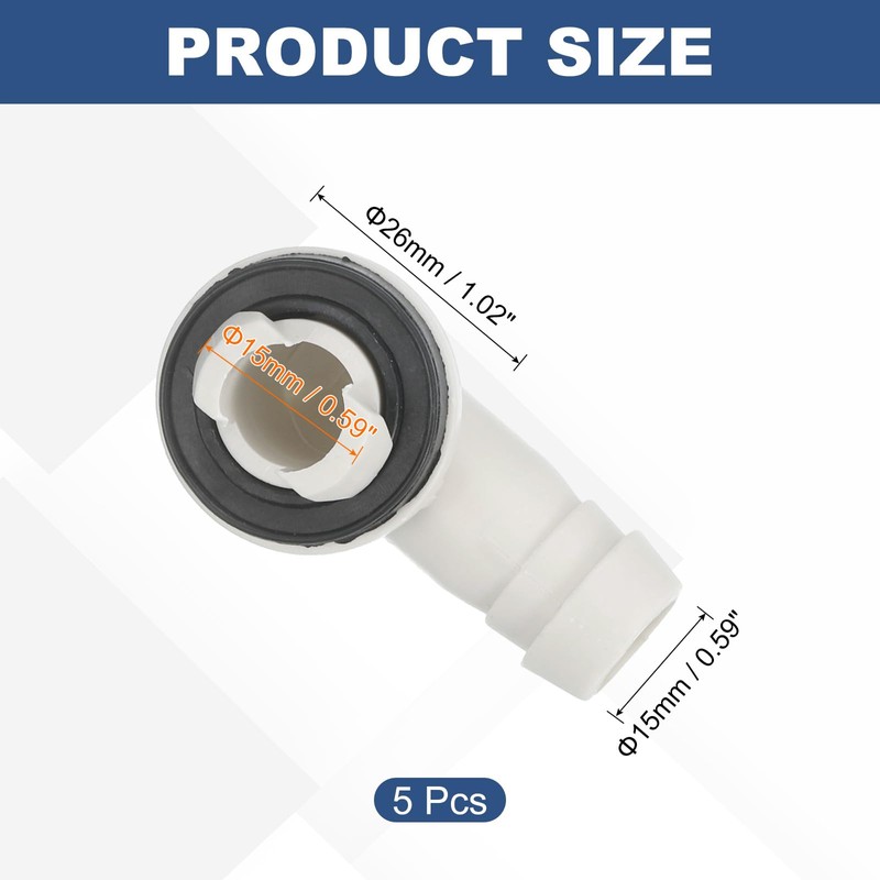 sourcing map 5Pcs Air Conditioner Drain Hose Connectors Elbow Fitting