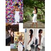 Womens Halter Fishtail Bandage Party Dress Elegant Wedding Guest Dress(White,S)