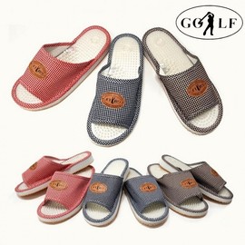 GOLF Acupressure Slippers: Stylish Health Indoor Footwear Acupressure Shoes Brown 2ea
