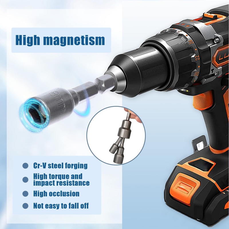 10pcs 1/4 Inch Hex Allen Key Drill Bit Set,8mm Magnetic