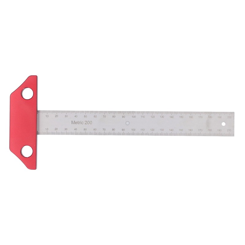T Square Ruler 8in Drawing Metal Woodworking Layout Measuring Scriber