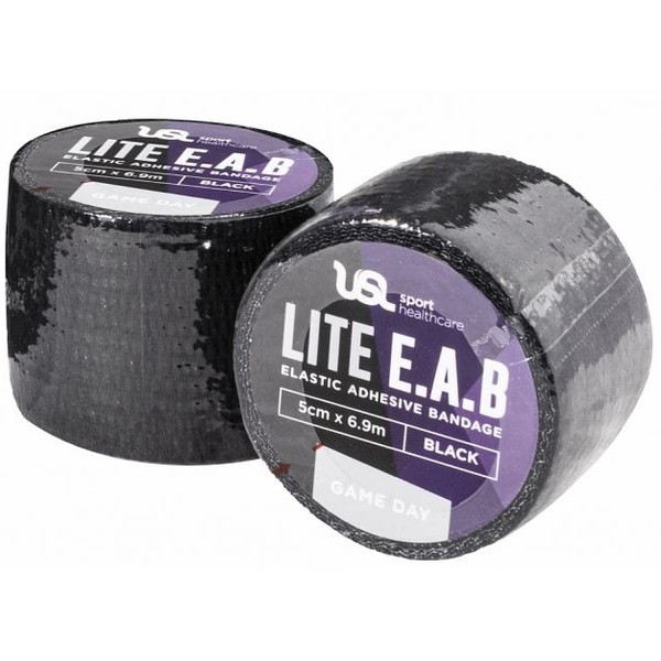 USL Sport Game Day Lite EAB 5cm x 6.9m - Black (Plastic Wrapped)
